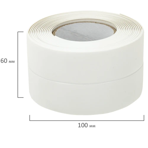 Клейкая лента бордюрная для ванны и кухни LAIMA 60 мм*3.35 м