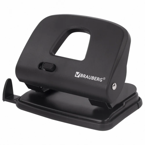 Дырокол до 20 листов BRAUBERG "SX-20", пластиковый корпус, черный