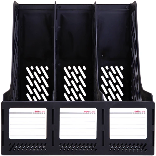 Лоток вертикальный DELI 3 отделения, чёрный