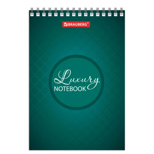 Блокнот BRAUBERG "Luxury" А6, на гребне, в клетку, 60 листов, ассорти