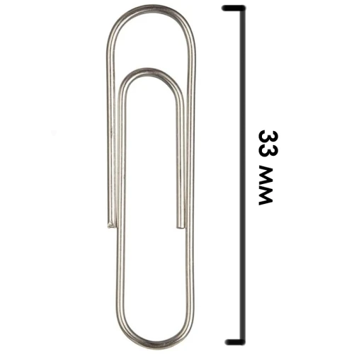 Скрепки канцелярские DELI 33 мм, никелированное, 100 шт. в картонной коробке