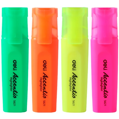 Набор текстовыделителей DELI "S622" скошенный, 1-5 мм, ассорти, 4 цвета