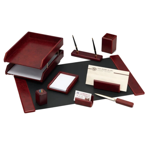 Настольный набор Good Sunrise дерево, 9 предметов, красное дерево