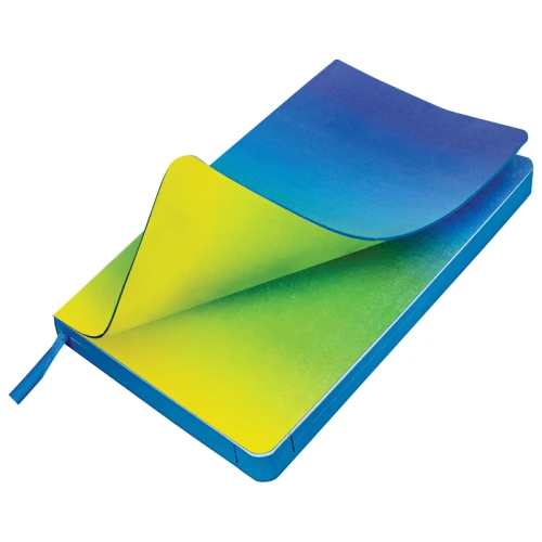 Ежедневник недатированный BRAUBERG "GRADE" А5, кожзам, гибкий, 136 л., синий-зелёный