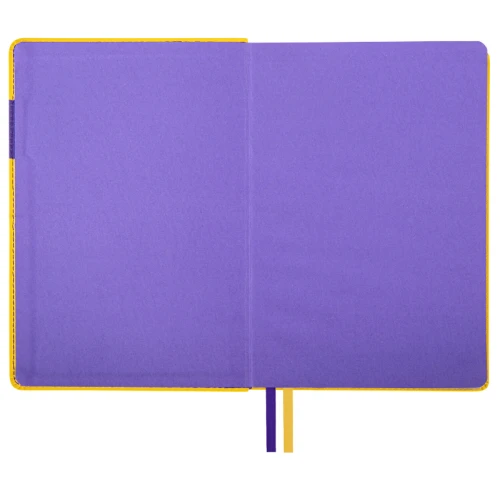 Ежедневник недатированный BRAUBERG "AIM" А5, кожзам, гибкий, 136 л., жёлтый