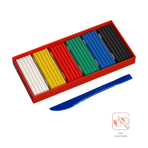 Пластилин Гамма "Мультики" 6 цветов, 120 гр, со стеком