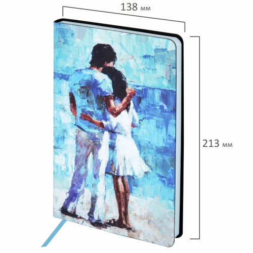 Ежедневник недатированный BRAUBERG "VISTA. Amour" А5, эко-кожа, гибкий, 136 л.