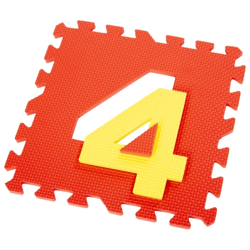 Коврик-пазл ЮНЛАНДИЯ "Учим цифры" мягкий, 30*30 см, 15 элементов, ассорти