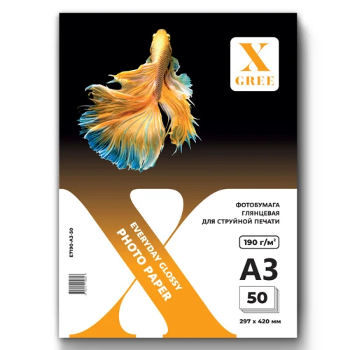 Фотобумага X-Gree "EVERYDAY" А3, 190 г/м2, глянцевая, односторонняя, 50 листов