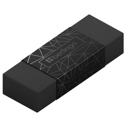 Ластик Berlingo "DoubleBlack" прямоугольный, 50*18*10 мм, черный