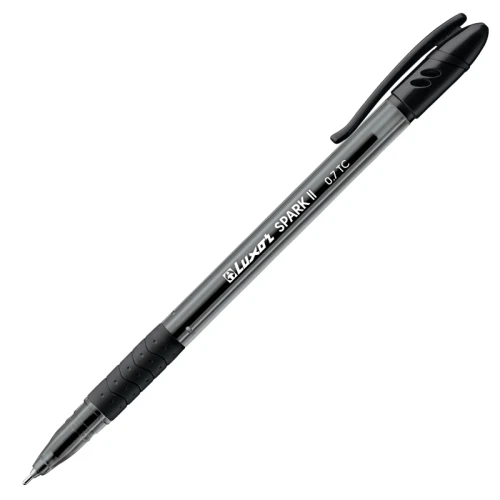 Ручка шариковая LUXOR "Spark II" 0.7 мм, прозрачный корпус, черная