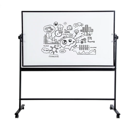 Доска магнитно-маркерная DELI 90*150 см, передвижная, с полочкой