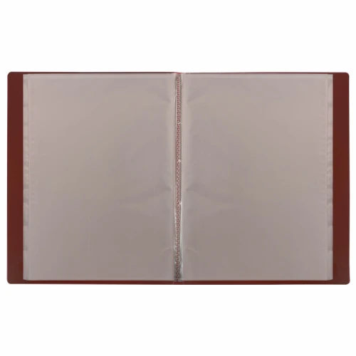 Папка 10 вкладышей BRAUBERG А4, 500 мкм, красная