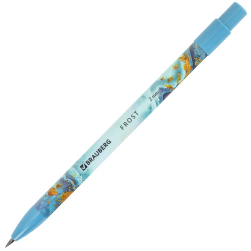 Карандаш механический BRAUBERG "FROST" 2 мм, цанговый, HB, встроенная точилка, ассорти