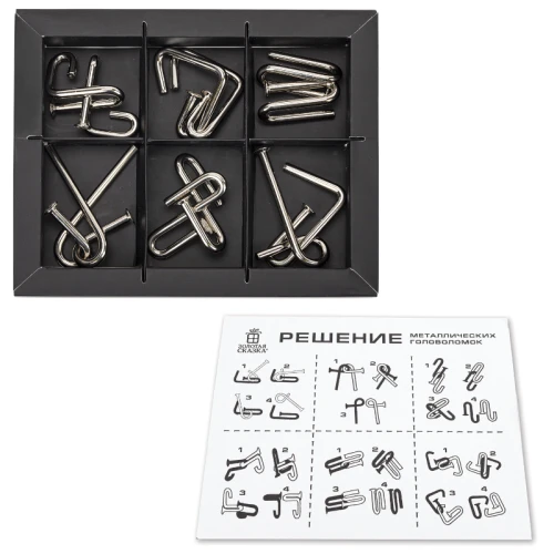 Головоломки металлические ЗОЛОТАЯ СКАЗКА "Гвозди" 6 шт.