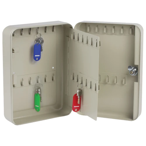 Ключница BRAUBERG на 48 ключей, 250*180*80 мм, ключевой замок, серый