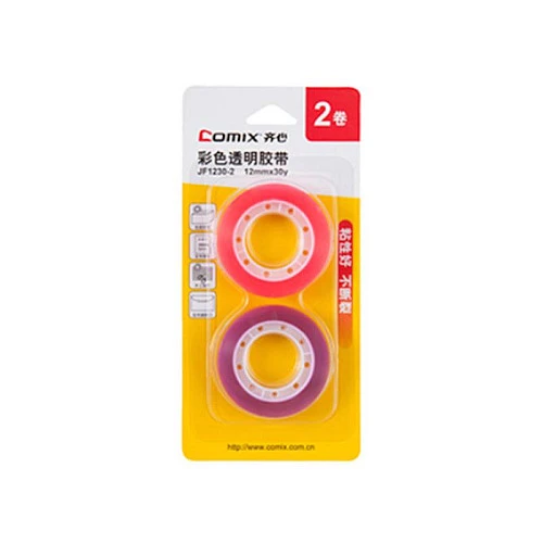 Клейкая лента Comix JF1230-2, 12 мм х 18.2 м, 2 шт. в блистере