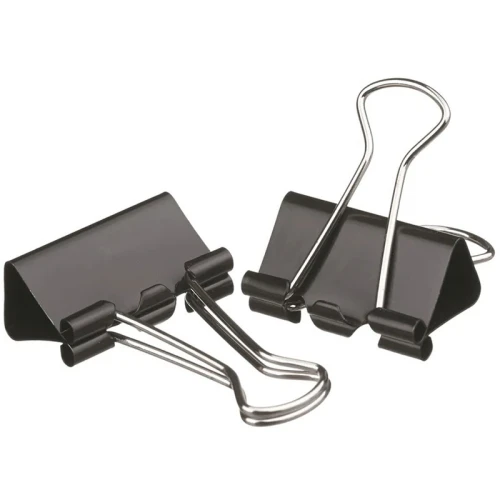 Зажим для бумаг BASY 41 мм, чёрные, 12 шт.