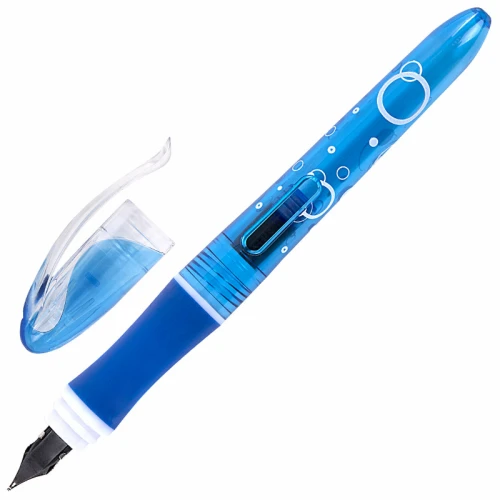 Ручка подарочная перьевая BRAUBERG "DELTA" с 10 сменными картриджами, синяя