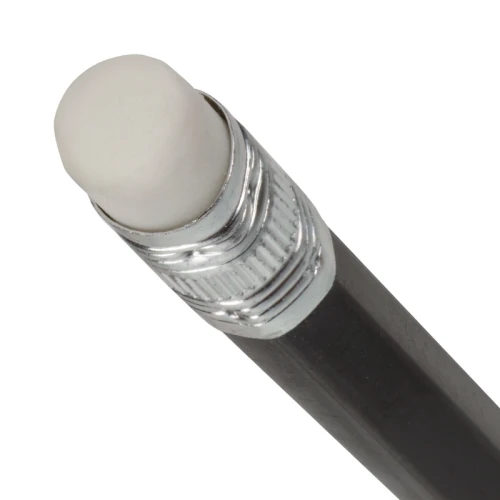 Карандаш чернографитный STAFF "College" с ластиком, шестигранный, черный