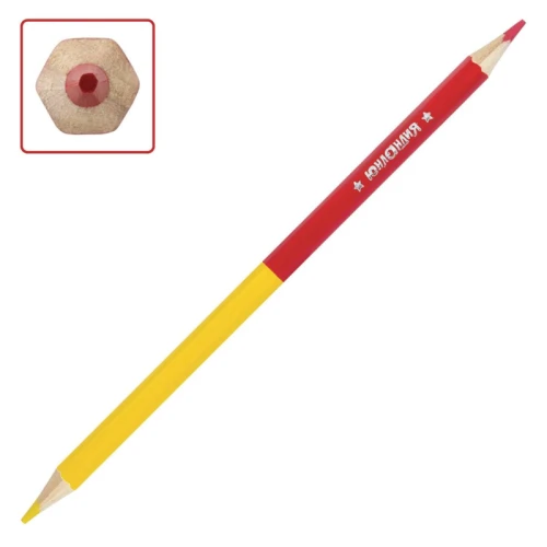 Карандаши цветные ЮНЛАНДИЯ двусторонние, 24 цвета, картонная упаковка