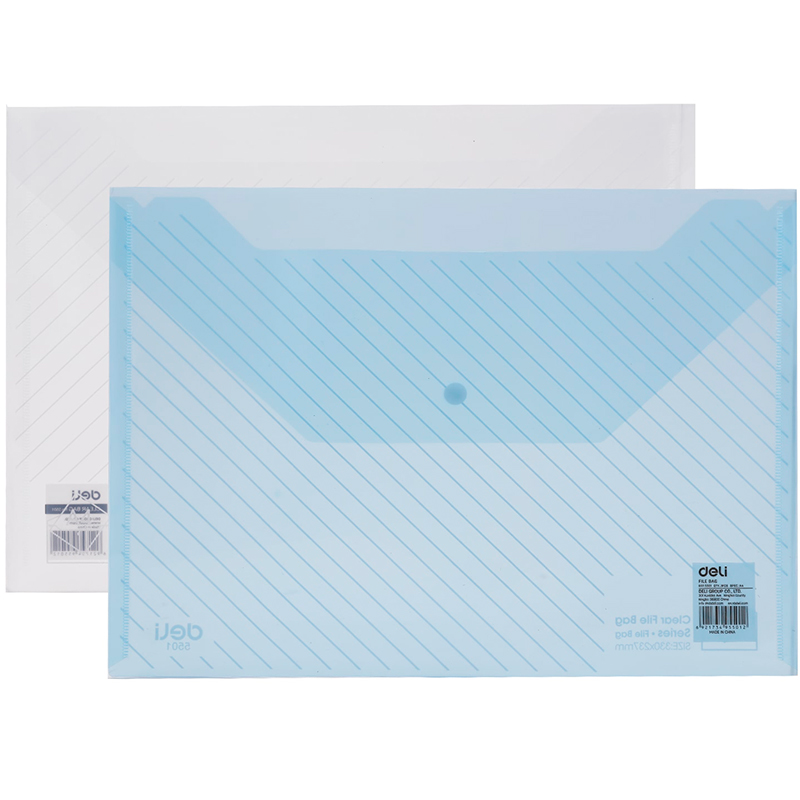 Папка-конверт на кнопке DELI А4, 180 мкм, ассорти