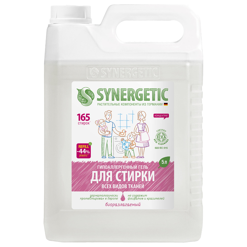 Гель для стирки SYNERGETIC гипоаллергенный, 5 л