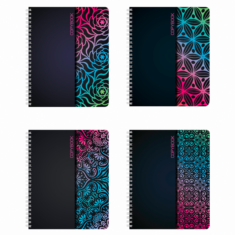 Тетрадь BRAUBERG "Абстракция" А5, на гребне, в клетку, 48 листов, ассорти