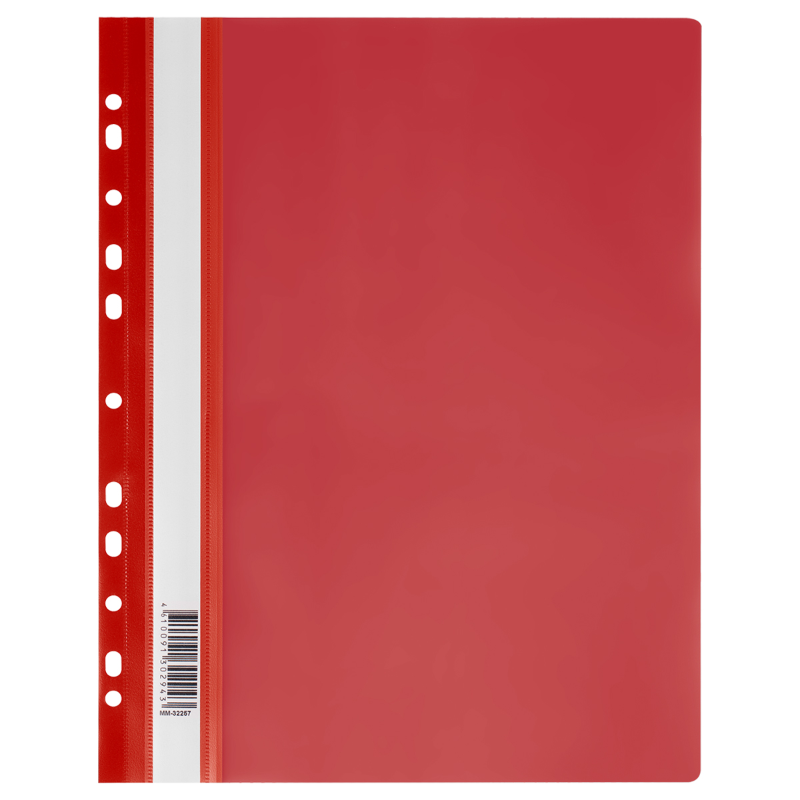 Папка-скоросшиватель СТАММ А4, 160 мкм, красная, с перфорацией