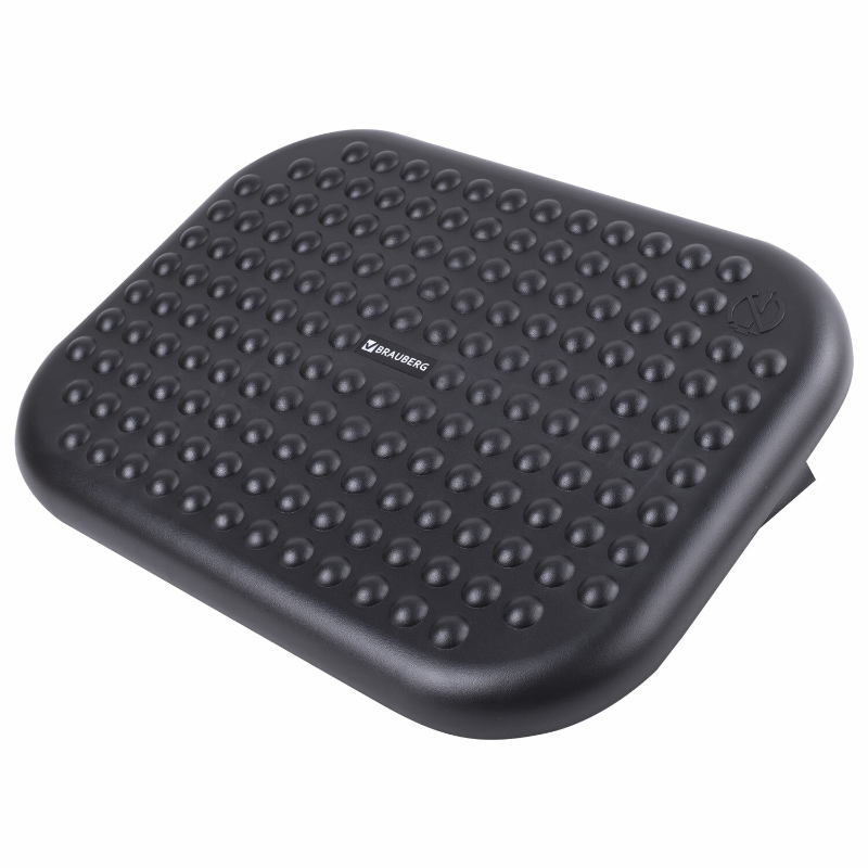 Подставка для ног BRAUBERG 45*33 см, регулируемые высота и угол наклона, рифленая, черная