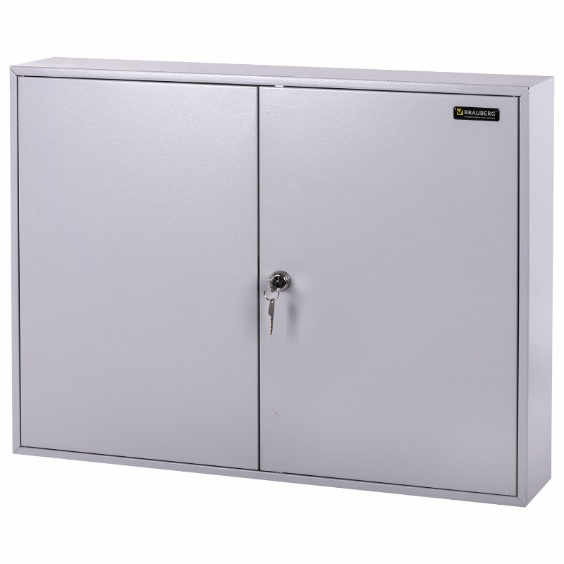 Ключница BRAUBERG на 300 ключей, 730*140*550 мм, ключевой замок, серый