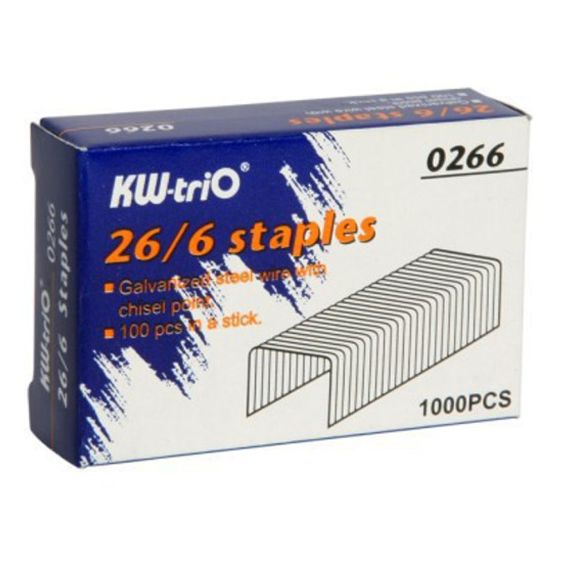 Скобы для степлера KW-Trio №26/6, оцинкованное, 1000 шт.