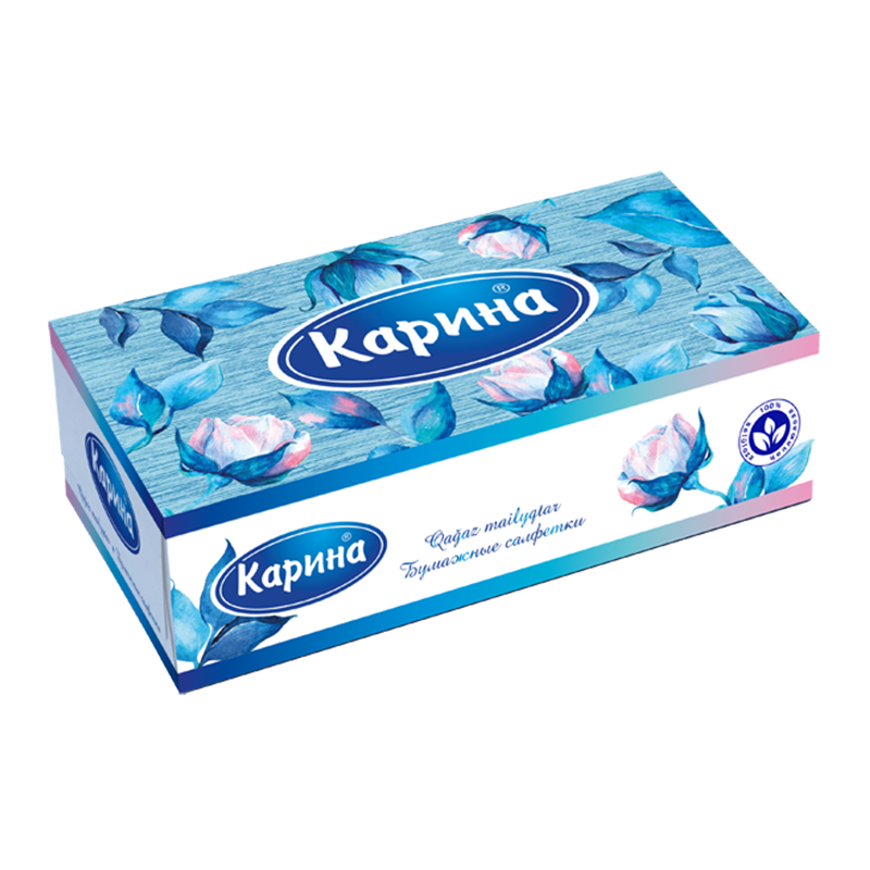 Салфетки бумажные Карина 2-слойные, 20*20 см, белые, 80 листов