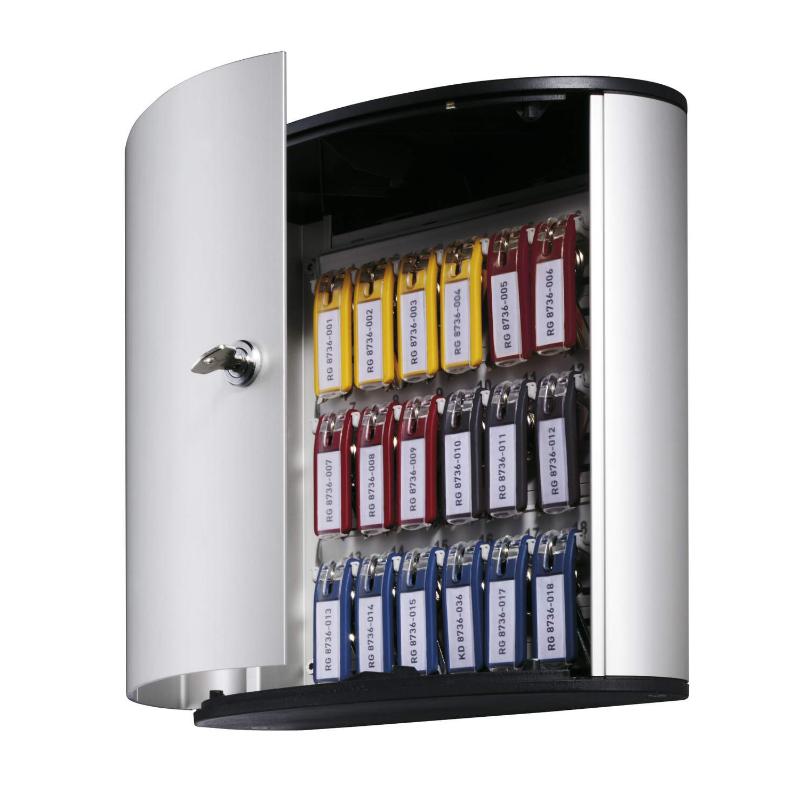 Ключница DURABLE на 18 ключей, 302*280*118 мм, ключевой замок, серебристый