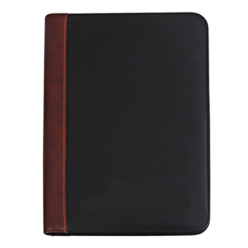 Папка для конференций FOSKA А4, на молнии, калькулятор, блокнот, кожзам, черная