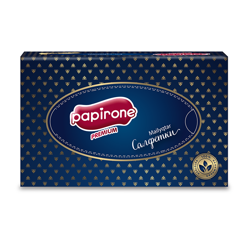 Салфетки бумажные Papirone 3-слойные, белые, 80 листов