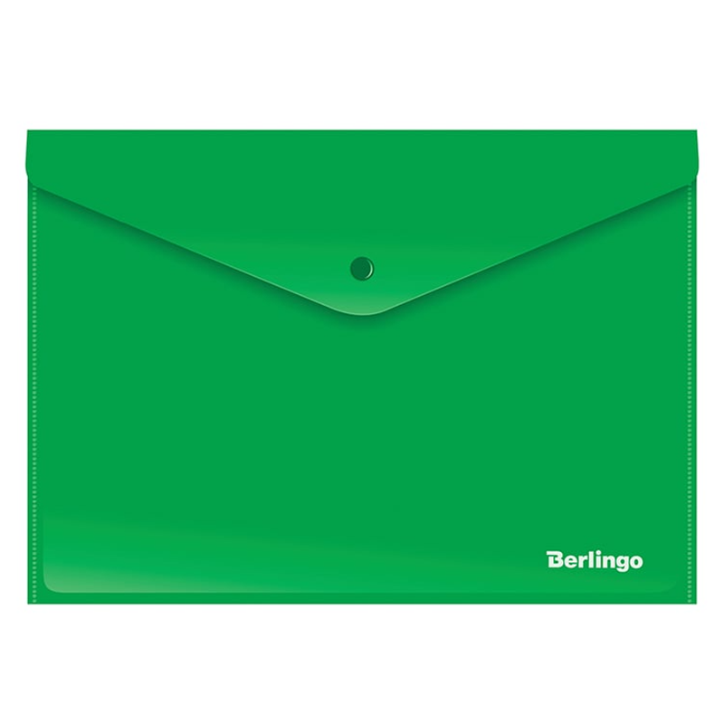 Папка-конверт на кнопке Berlingo А4, 180 мкм, зеленая