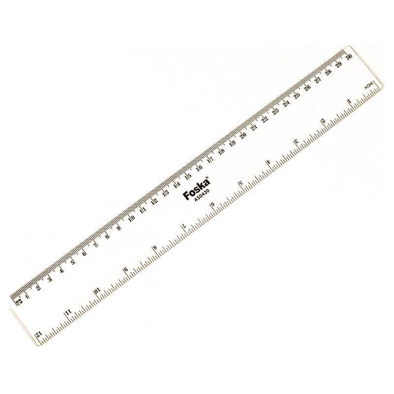 Линейка Foska 30 см, пластик, прозрачная