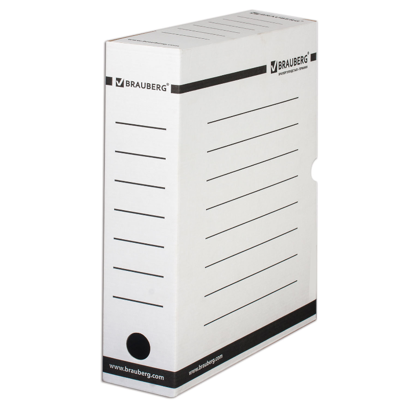 Папка архивная BRAUBERG А4, с клапаном, 75 мм, белый, до 700 листов