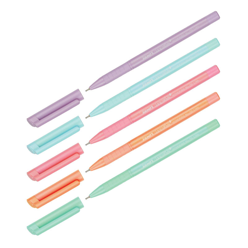 Ручка шариковая LUXOR "LIQUIWRITE" 0.7 мм, корпус ассорти, синяя