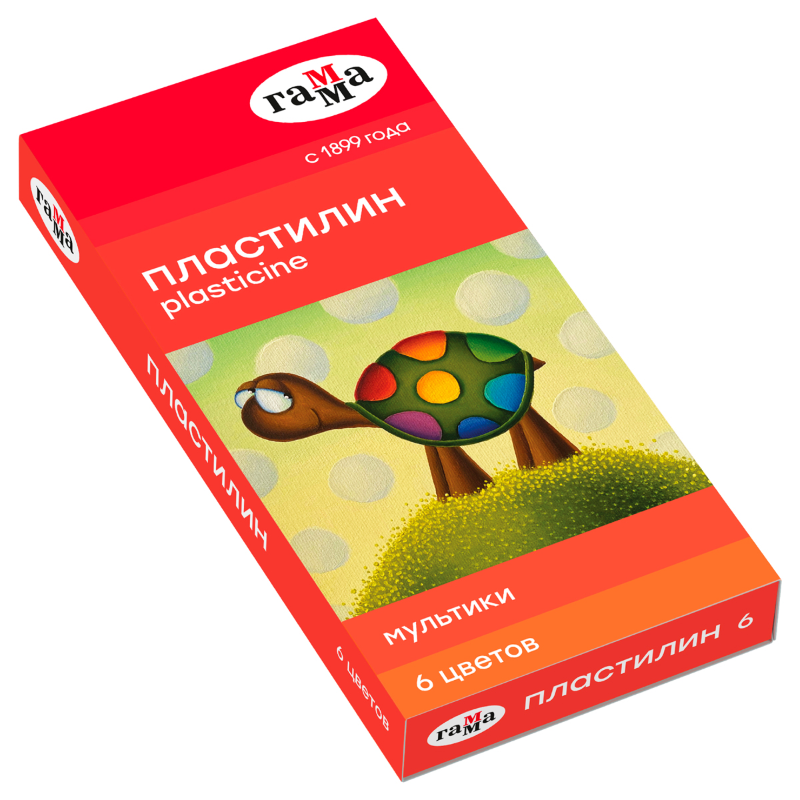 Пластилин Гамма "Мультики" 6 цветов, 120 гр, со стеком