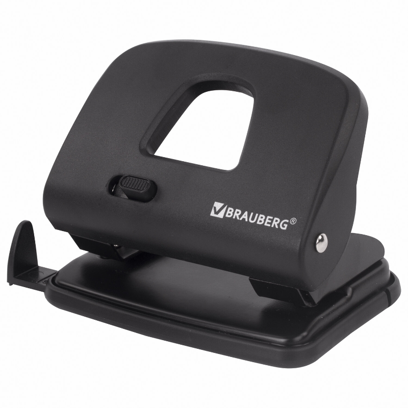 Дырокол до 20 листов BRAUBERG "SX-20", пластиковый корпус, черный