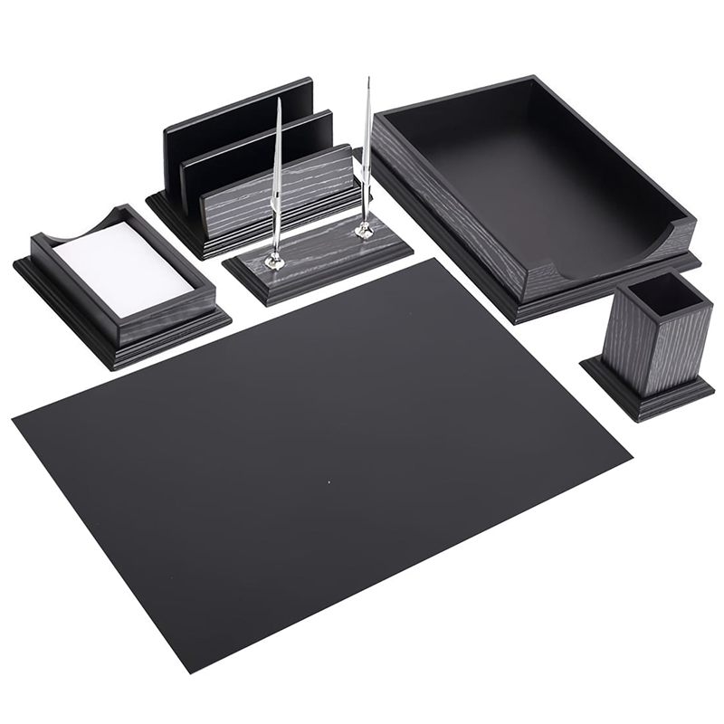 Настольный набор Good Sunrise дерево, 6 предметов, черный