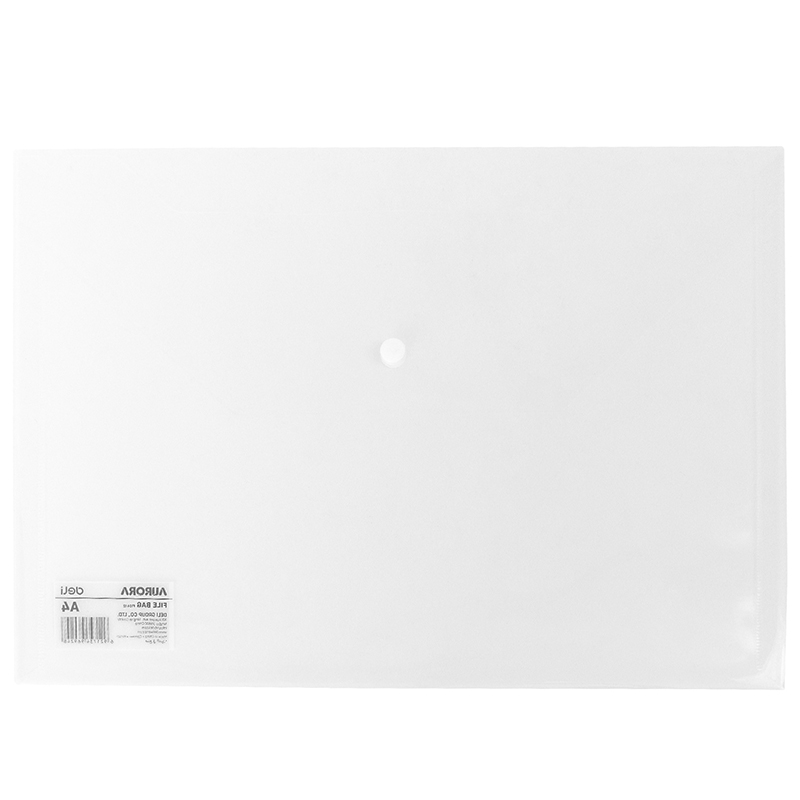 Папка-конверт на кнопке DELI "Aurora" А4, 120 мкм, прозрачная