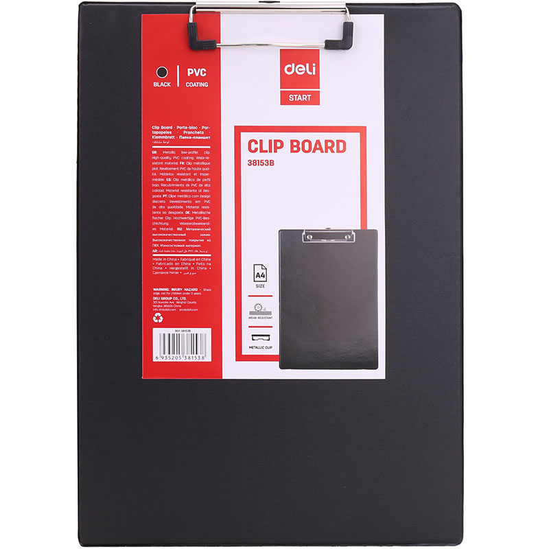 Папка-планшет DELI А4, 0.18 мм, черный