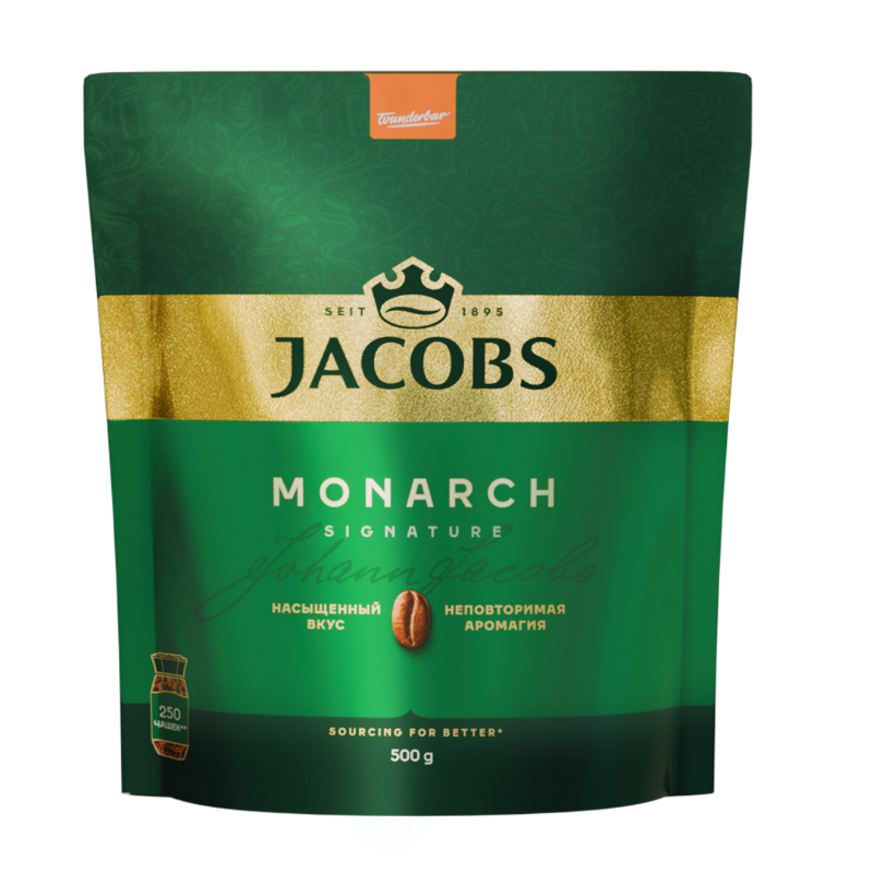 Кофе растворимый Jacobs MONARCH 500 гр, вакуумная упаковка