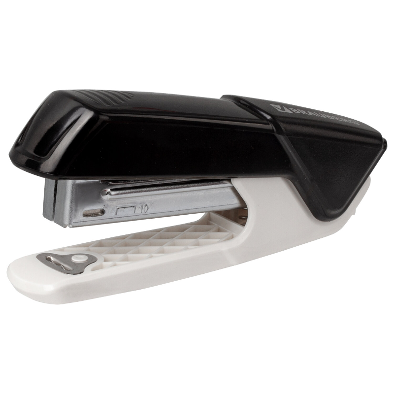 Степлер до 15 листов BRAUBERG "ADVANCED" №10, черный, с антистеплером