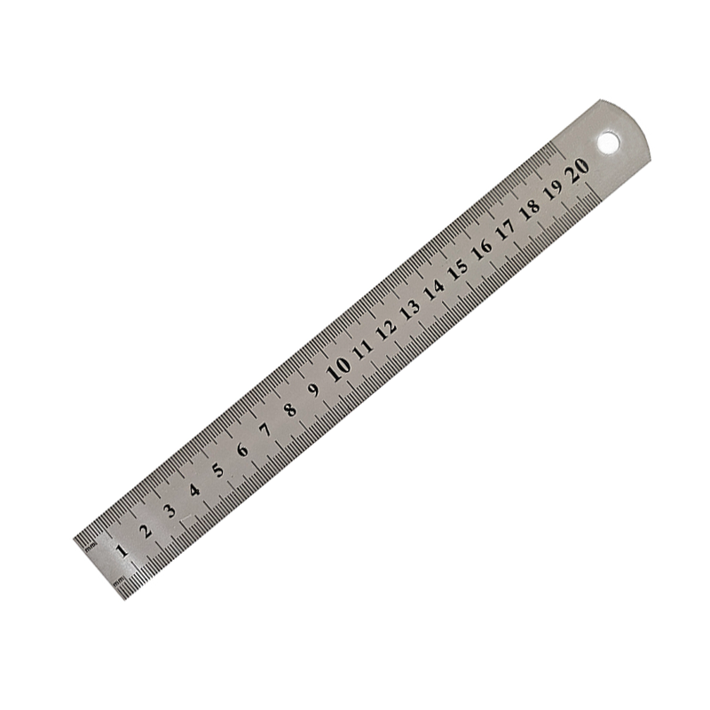 Линейка Basy 20 см, металл, серебристый