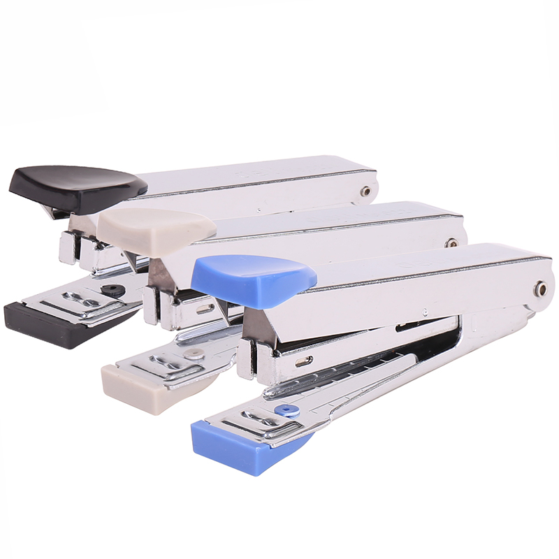 Степлер до 12 листов DELI металл, №10, ассорти, с антистеплером