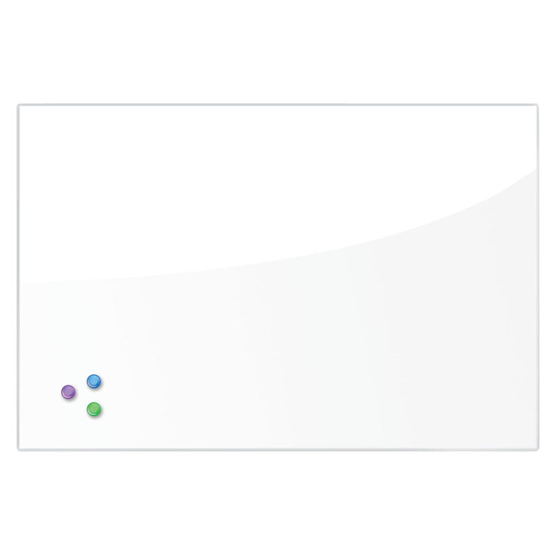 Доска стеклянная BRAUBERG 60*90 см, магнитно-маркерная, 3 магнита, белая